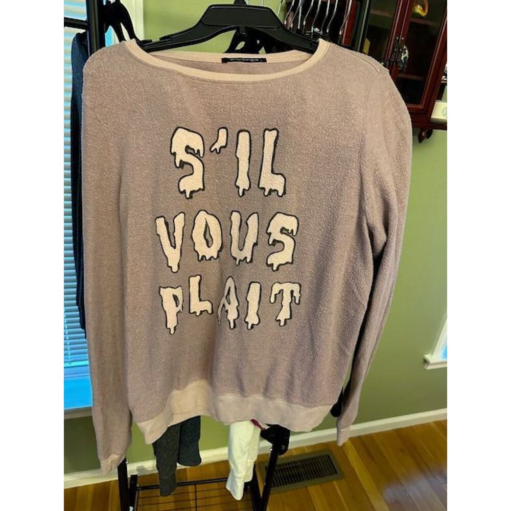 Wildfox S'Il Vous Plait BBJ Sweatshirt Size L NWT